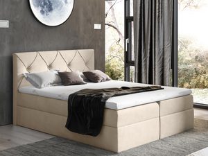 Miniaturka 1 - Łóżko kontynentalne kremowe aranżacja CASEY