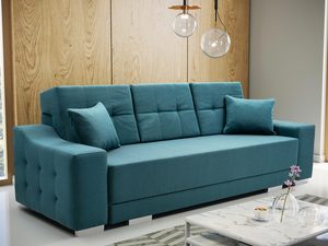 Miniaturka 7 - Sofa 2 Osobowa z Funkcją Spania turkusowa aranżacja GRANDE
