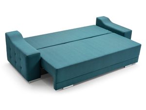 Miniaturka 5 - Sofa 2 Osobowa z Funkcją Spania turkusowa rozłożona GRANDE
