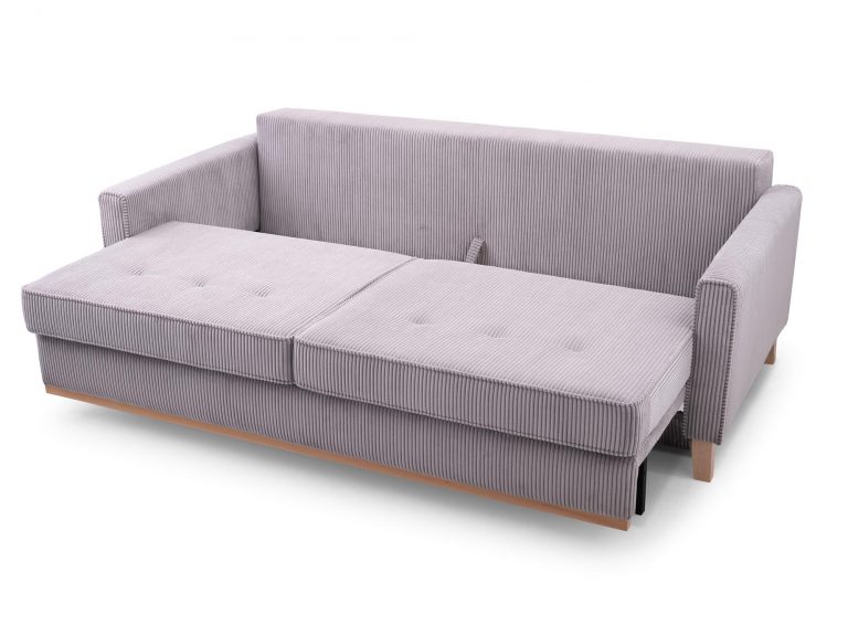 Sofa Glamour rozłożona pojemnik białe tło LUIS