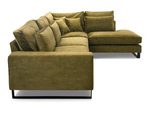 Miniaturka 1 - Duży Narożnik 315x225 z Poduszkami oliwkowe czarne nóżki FRANCIS