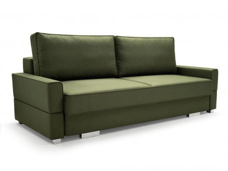 Sofa Rozkładana Dwuosobowa butelkowa zieleń białe tło FABIANO