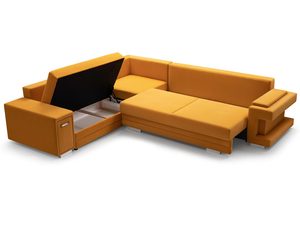 Miniaturka 6 - Narożnik z Funkcją Spania Codziennego żółty pojemniki ZENO