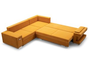 Miniaturka 7 - Narożnik z Funkcją Spania Codziennego żółty rozłożony ZENO