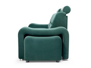 Miniaturka 17 - Sofa z pufami zielona welur profil ELENA