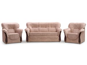 Miniaturka 12 - Zestaw wypoczynkowy w beżu – sofa i fotele w klasycznym stylu