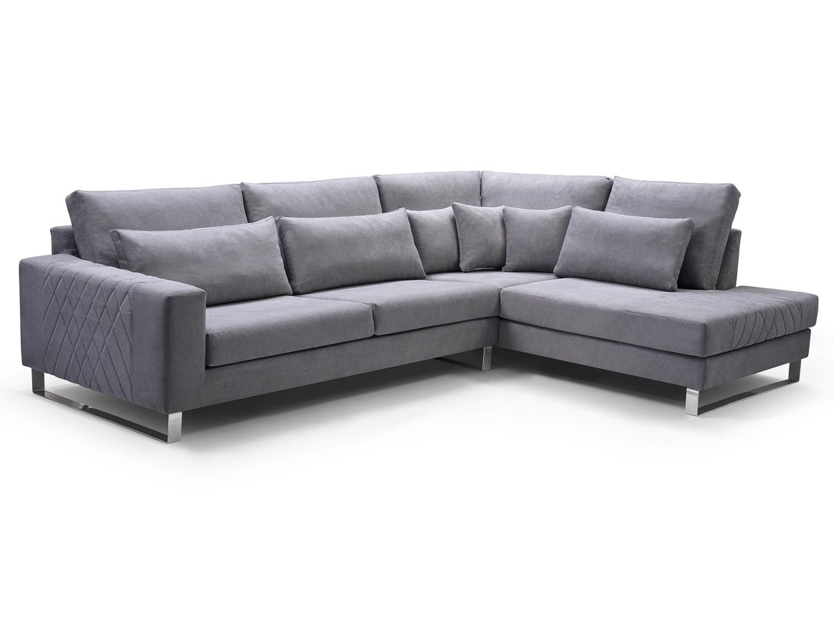 Narożnik z Zagłówkami Nóżkami Chrom CHARLES