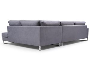 Miniaturka 3 - Narożnik z Zagłówkami Nóżkami Chrom szary tył CHARLES