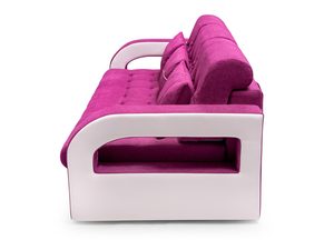 Miniaturka 4 - Kanapa różowo-biała rozłożona profil OLYMPEA + PUFA