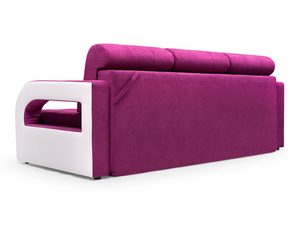 Miniaturka 5 - Kanapa różowo-biała rozłożona tył OLYMPEA + PUFA