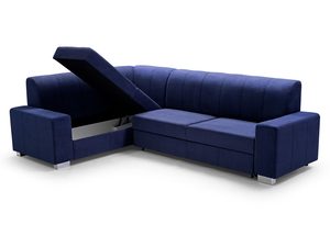 Miniaturka 3 - Narożnik do Salonu z Funkcją Spania fioletowy pojemnik BLAZE + PUFA