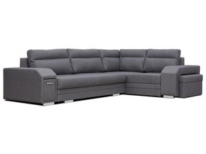 Miniaturka 12 - Narożnik z Pufą i Schowkiem ciemno szary FELICIA