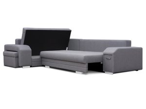 Miniaturka 19 - Narożnik z Pufą i Schowkiem rozłożony FELICIA