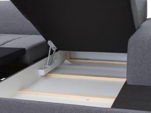 Miniaturka 2 - Narożnik z szerokim siedziskiem grafit pojemnik JACOB