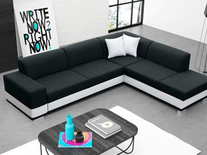 Miniaturka 8 - Szeroki Klasyczny Narożnik czarny-biały aranżacja SARAH