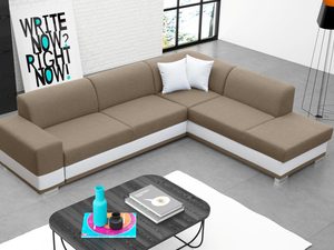 Miniaturka 11 - Szeroki Klasyczny Narożnik capuccino-biały aranżacja SARAH