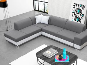 Miniaturka 6 - Szeroki Klasyczny Narożnik popiel-biały aranżacja SARAH