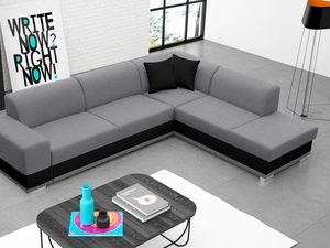 Miniaturka 10 - Szeroki Klasyczny Narożnik popiel-czarny aranżacja SARAH