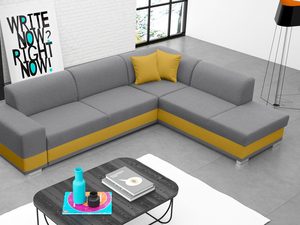 Miniaturka 9 - Szeroki Klasyczny Narożnik popiel-żółty aranżacja SARAH