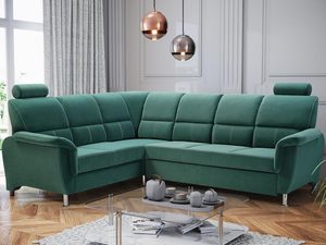 Miniaturka 9 - Zielony Narożnik z Funkcją Spania aranżacja ALEXIS