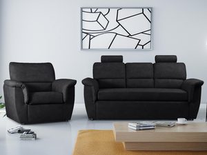 Miniaturka 8 - Fotel do salonu ze schowkiem czarne aranżacja ALEXIS