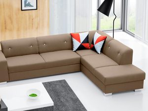 Miniaturka 7 - Narożnik z schowkiem na pościel capuccino aranżacja JAMES