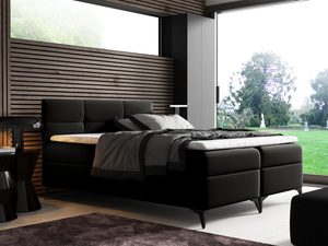 Miniaturka 9 - Łóżko welurowe na nóżkach czarne aranżacja VULCANO