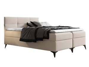 Miniaturka 2 - Łóżko welurowe na nóżkach kremowe białe tło VULCANO