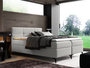 Miniaturka 1 - Łóżko welurowe na nóżkach białe aranżacja VULCANO