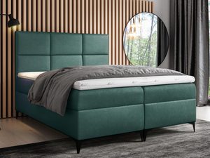 Miniaturka 1 - Duże Łóżko do Sypialni butelkowa zieleń aranżacja LOTUS