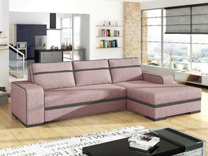 Miniaturka 8 - Nowoczesny narożnik z poduszkami róż-czarny aranżacja SUSAN