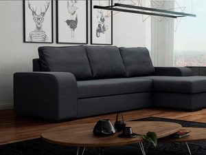 Miniaturka 11 - Klasyczny narożnik z poduszkami szary aranżacja CINDY