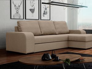 Miniaturka 10 - Klasyczny narożnik z poduszkami beżowy aranżacja CINDY