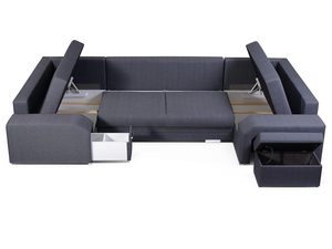 Miniaturka 2 - Narożnik w Kształcie U z Barkiem szary pojemniki FELICIA U