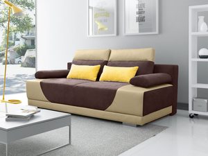 Miniaturka 2 - Młodzieżowa Sofa do Pokoju kremowy-brąz aranżacja CELESTE