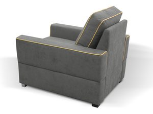 Miniaturka 3 - Fotel wypoczynkowy ciemnoszary z żółtymi akcentami – nowoczesny styl