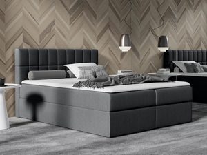 Miniaturka 6 - Kontynentalne łóżko do sypialni czarne aranżacja TRIXO