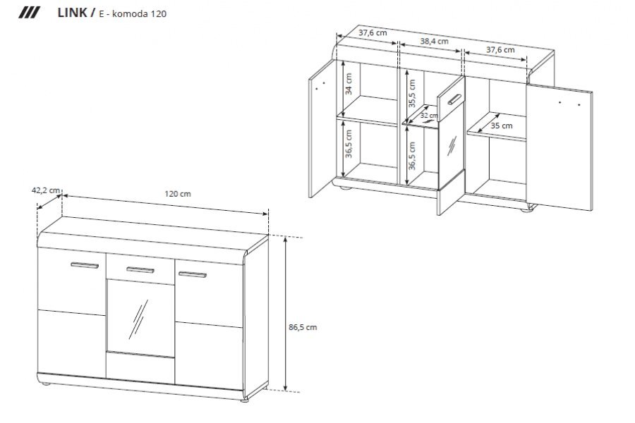 Nowoczesna komoda wymiary DOMINGO Nowoczesna komoda wymiary DOMINGO