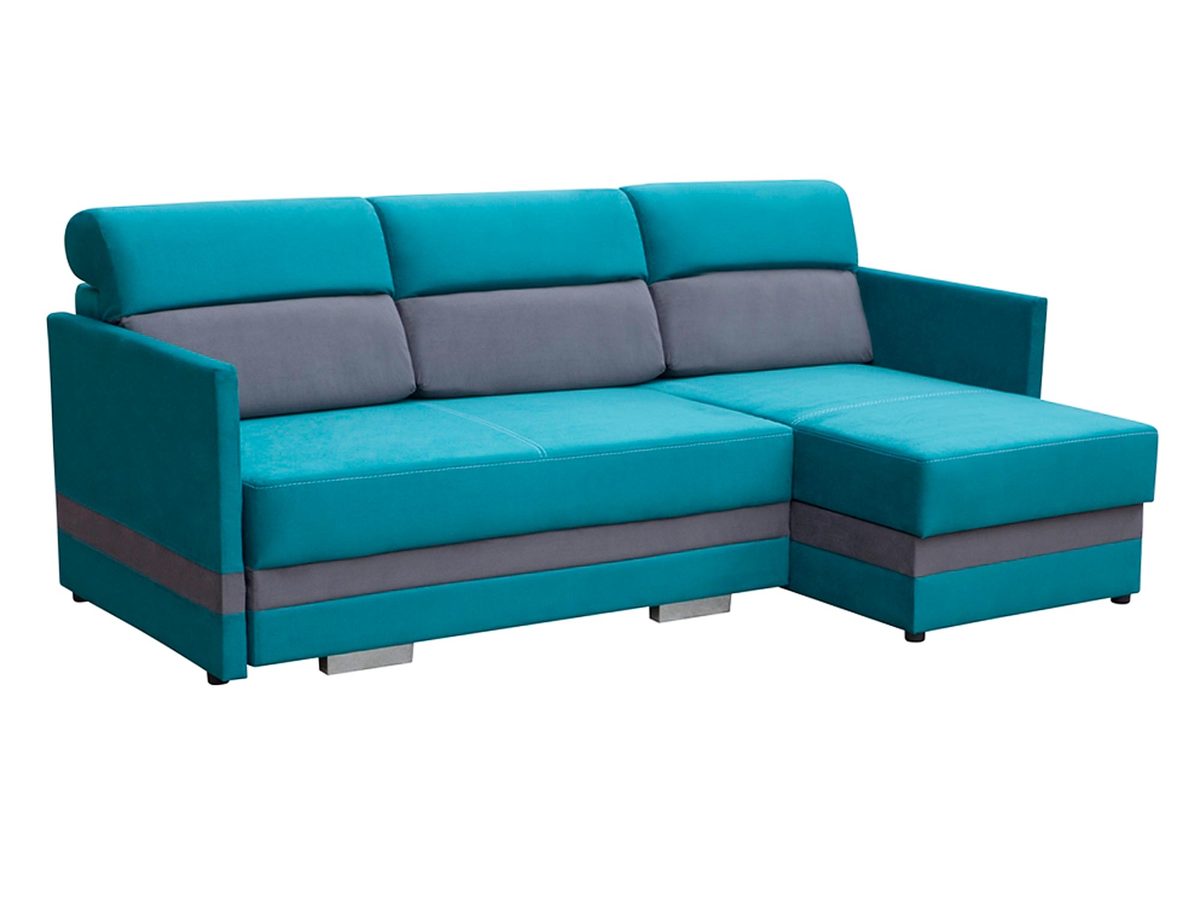 Narożnik Turkusowy z Funkcją Spania VICTOR