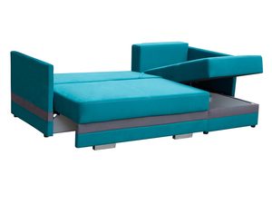 Miniaturka 1 - Narożnik Turkusowy z Funkcją Spania rozłożony VICTOR