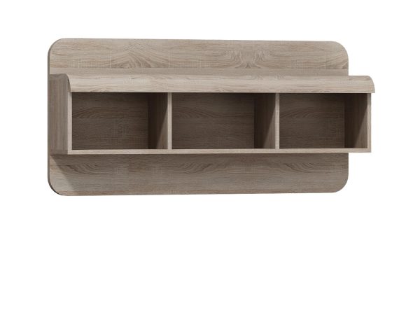 Półka wisząca dąb sonoma białe tło DOMINGO