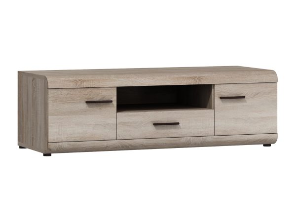 Stylowa Szafka RTV dąb sonoma białe tło DOMINGO