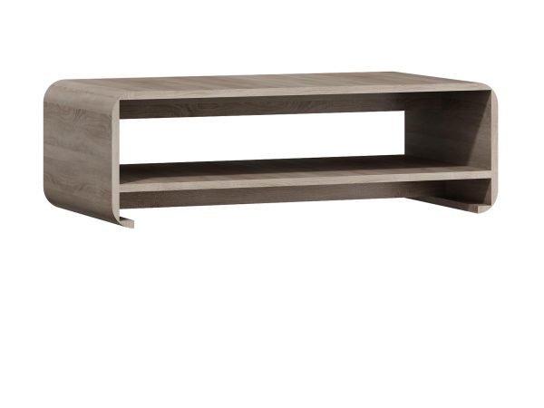 Stolik kawowy do salonu dąb sonoma białe tło DOMINGO