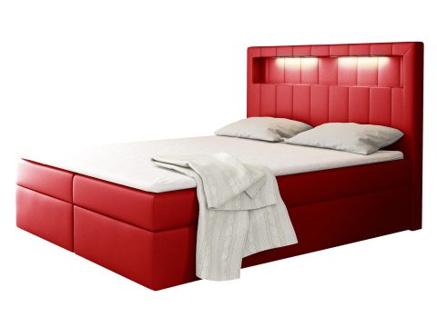 Łóżko Kontynentalne z Led Wysokie Oparcie ANDREA