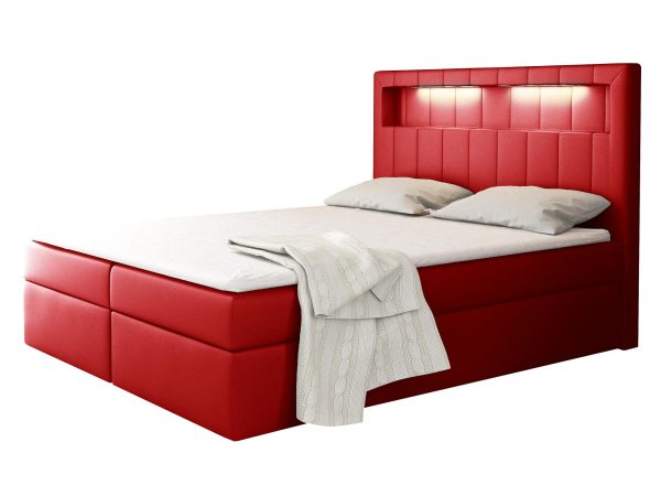 Łóżko Kontynentalne z Led Wysokie Oparcie ANDREA