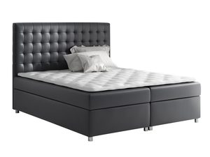 Miniaturka 2 - Łóżko kontynentalne pikowane oparcie czarne białe tło GEORGE