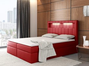 Miniaturka 1 - Łóżko kontynentalne z LED czerwone aranżacja ANDREA