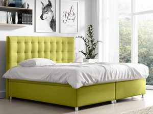 Miniaturka 2 - Pikowane Łóżko Tapicerowane żółte aranżacja Bella