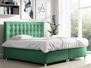 Miniaturka 4 - Pikowane Łóżko Tapicerowane aranżacja zieleń Bella