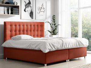 Miniaturka 6 - Pikowane Łóżko Tapicerowane aranżacja pomarańcz Bella